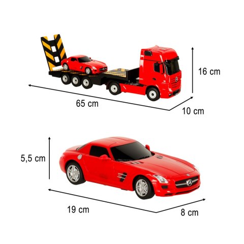 Samochód zdalnie sterowany Rastar 74920 Mercedes-Benz Actros 1:26 czerowny