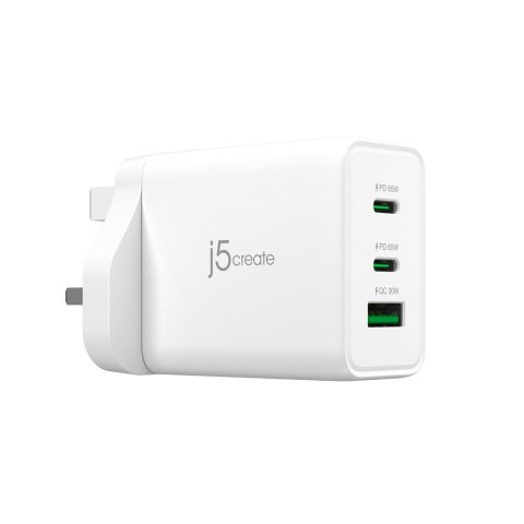 65W GAN USB-C 3-PORT CHARGER/UK WHITE