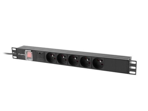 Listwa zasilająca Rack PDU 19" Lanberg 1U 10A 5x 230V PL 2M C14 Czarna