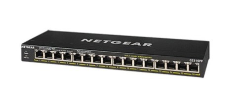 NETGEAR GS316PP Nie zarządzany Gigabit Ethernet (10/100/1000) Obsługa PoE Czarny