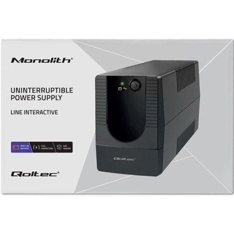 Qoltec 53773 zasilacz UPS Technologia line-interactive 0,85 kVA 480 W 1 x gniazdo sieciowe