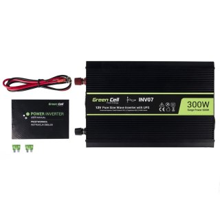 GREEN CELL PRZETWORNICA INV07 12V-230V 300W/600W CZYSTA SINUSOIDA