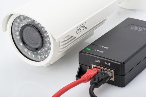 Zasilacz/Adapter PoE+ 802.3at aktywny max. 55V 30W 10/100/1000Mbps