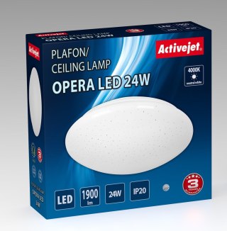 Nowoczesny plafon sufitowy LED Activejet OPERA 24W