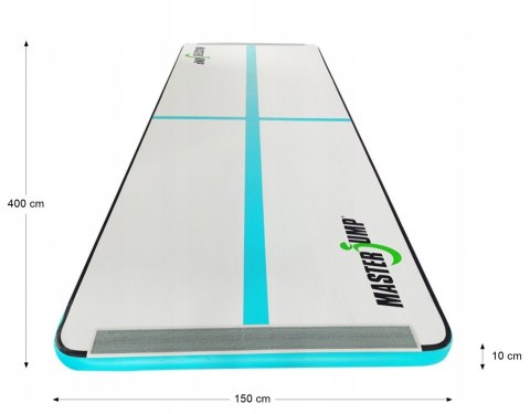 AirTrack Dmuchana Mata Gimnastyczna MASTER S-Pro 400 x 150 x 10 cm Grey-Teal