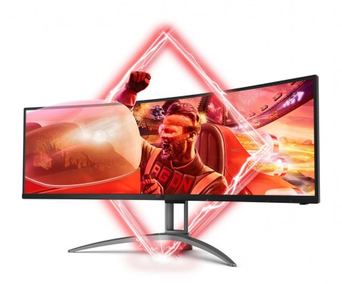 AOC AG493QCX LED display 124 cm (48.8") 3840 x 1080 px Double Full HD Czarny