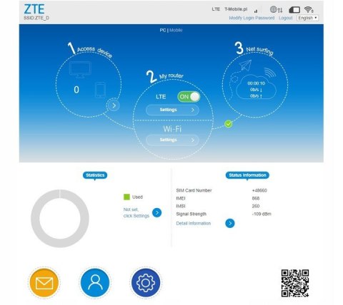 Modem ZTE LTE MF79U (kolo biały)