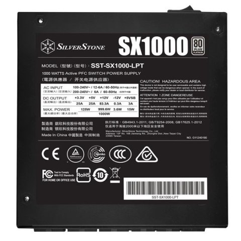 Silverstone SX1000 moduł zasilaczy 1000 W 24-pin ATX SFX-L Czarny