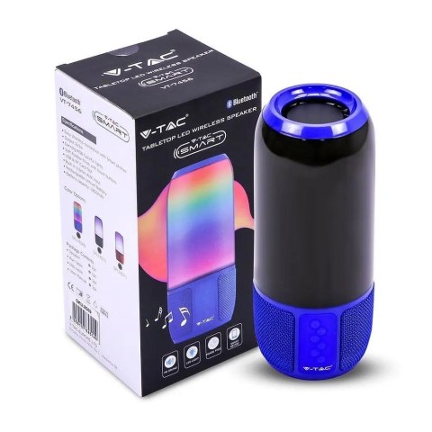 Bezprzewodowy głośnik LED V-TAC SMART VT-7456 RGB Bluetooth 2x3W (SKU 8569) Niebieski