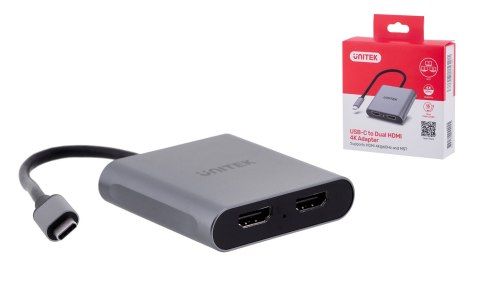 UNITEK ADAPTER USB-C, 2x HDMI, 4K@60HZ, MST, V1404B