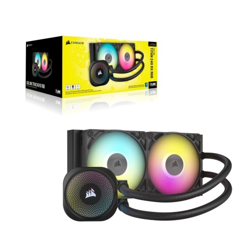 Corsair iCUE LINK TITAN RX RGB Procesor Chłodnica cieczy all-in-one 12 cm Czarny 1 szt.