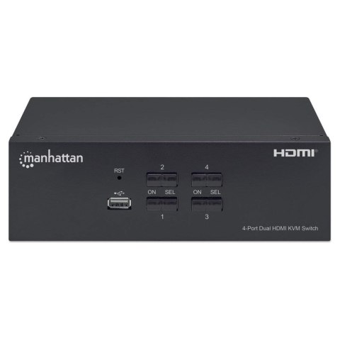 MANHATTAN PRZEŁĄCZNIK KVM HDMI/USB 4X1 DUAL-MONITO