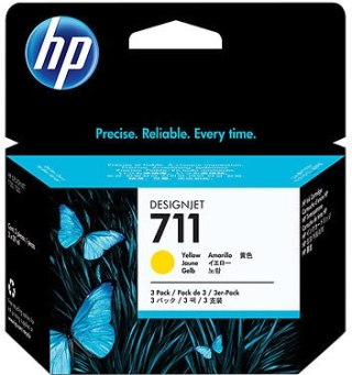 Wkład HP 711 3-pack Żółty CZ136A