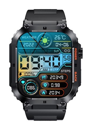 Denver SWC-191B smartwatch / zegarek sportowy 4,98 cm (1.96") IPS Cyfrowy 320 x 386 px Ekran dotykowy Czarny