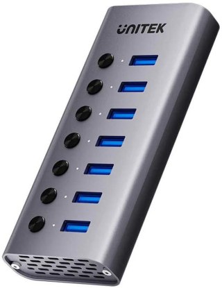 Unitek Hub USB A 3.0 7w1, 5Gbps z przełącznikami portów