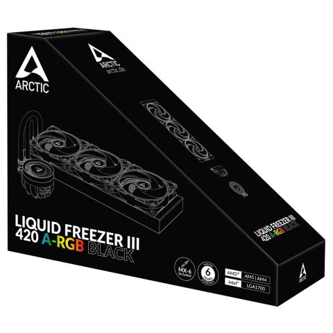 ARCTIC Liquid Freezer III 420 A-RGB Procesor Chłodnica cieczy all-in-one 14 cm Czarny 1 szt.