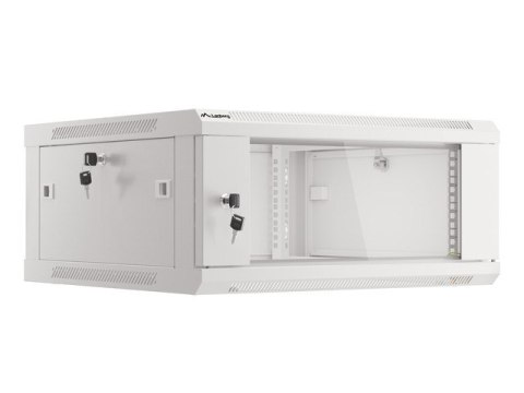 Szafa Rack Lanberg WF01-6604-10S (4U; 280mm / 600mm / 600 mm; wisząca; Szklane; 19''; kolor szary)