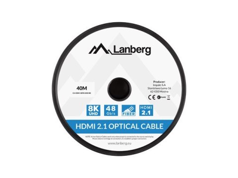 LANBERG KABEL HDMI M/M V2.1 40M 8K OPTYCZNY AOC