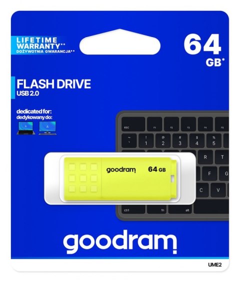 Pendrive (Pamięć USB) GOODRAM (64 GB /USB 2.0 /Żółty )