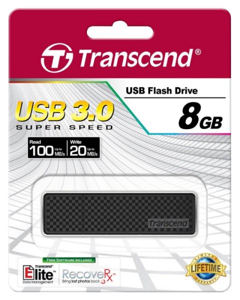 Pendrive (Pamięć USB) TRANSCEND (8 GB /USB 3.0 /Czarno-szary )