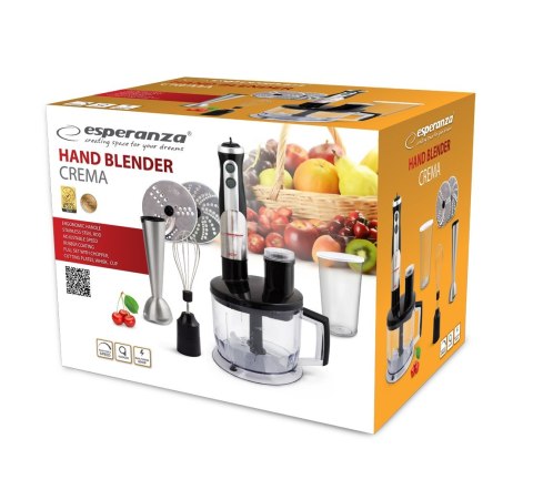 Esperanza EKM004 blender 0,6 L Blender immersyjny Czarny, Srebrny, Przezroczysty 800 W