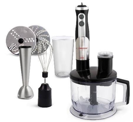 Esperanza EKM004 blender 0,6 L Blender immersyjny Czarny, Srebrny, Przezroczysty 800 W