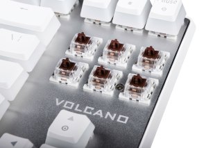 Klawiatura mechaniczna RGB Modecom Volcano Lanparty Pudding (Outemu Brown), biała