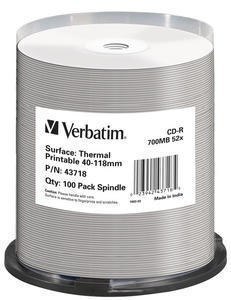 Verbatim CD-R Thermal Printable No ID Brand 700 MB 52x 100 szt.