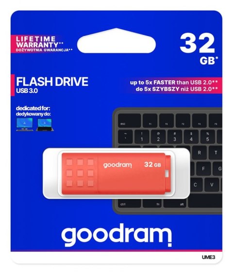 Pendrive (Pamięć USB) GOODRAM (32 GB /USB 3.0 /Pomarańczowy )