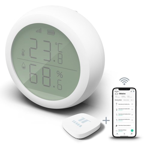 Czujnik temperatury i wilgotności z LCD TESLA TSL-SEN-TAHLCD Smart Sensor Temperature and Humidity Display