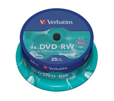 DVD-RW Verbatim 43639 (4,7GB; 4x; 25szt.; Cake)