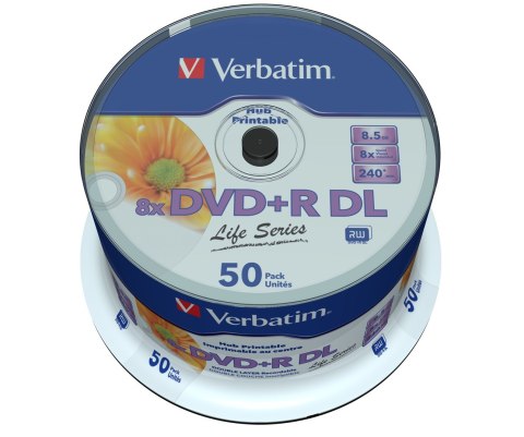 Płyta DVD+R 8.5GB 8X DOUBLE LAYER/WIDE PRINTABLE SURF 50ER SPIN