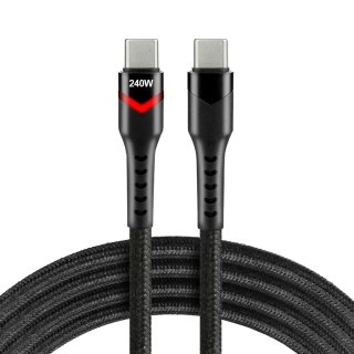 Kabel USB-C -> USB-C everActive CBB-1PDRS 1m 240W RGB LED czarny