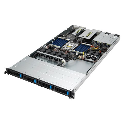 Platforma Asus Rack (1U) RS500A-E12-RS4U AMD Epyc 9004 (4x Nvme, 2xM.2, 2xGPU, 2x1Gbe, IPMI, 1+1 800W)