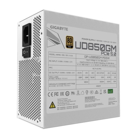 Zasilacz Gigabyte UD850GM PG5W 850W 80+ Gold White