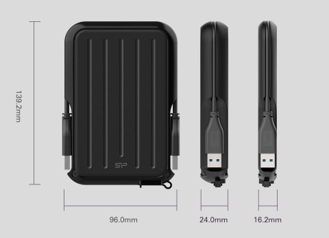 Dysk zewnętrzny Silicon Power Armor A66 5TB 2,5" USB 3.2 IPX4 Yellow