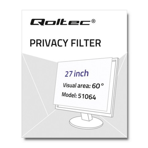 Qoltec Filtr prywatyzujący RODO 27" | 16:9