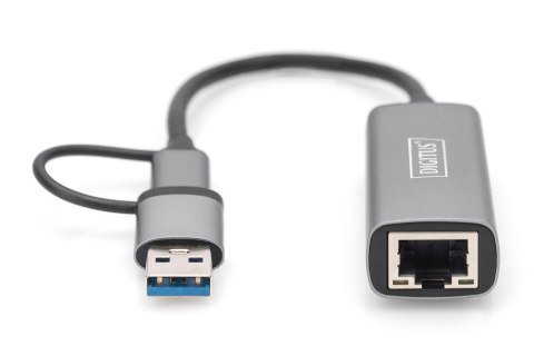 Adapter USB Typ-C na Gigabit Ethernet 2,5GUSB-C + USB A (USB 3.1/3.0)