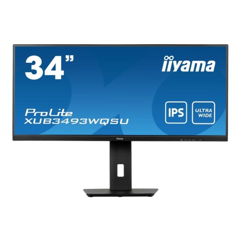 Monitor iiyama 34" ProLite XUB3493WQSU-B5 IPS-ADS UWQHD 75Hz 2xHDMI DP HUB głośniki