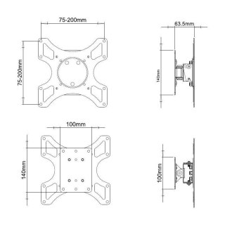 Uchwyt do TV TECHLY 301412 (nośność 25kg 19 - 37 cali)