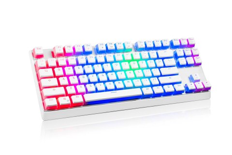 Klawiatura mechaniczna RGB Modecom Volcano Lanparty Pudding (Outemu Blue), biała