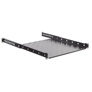 Półka 19'' 1U 450mm, Netrack, mocowanie 4xRACK, czarna