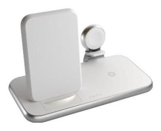 ZENS Aluminium 4w1 Stand Wireless Charger - bezprzewodowa stacja ładująca do trzech urządzeń (45W), z możliwością ładowanie czwa