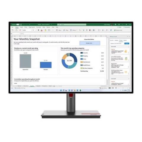 Monitor Lenovo 27" ThinkVision P27q-30 (63A2GAT1EU) IPS QHD 60Hz HDMI 2xDP HUB