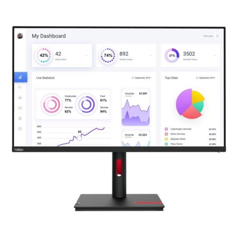 Monitor Lenovo 31,5" ThinkVision T32p-30 (63D2GAT1EU) IPS 4K 60Hz HDMI DP HUB