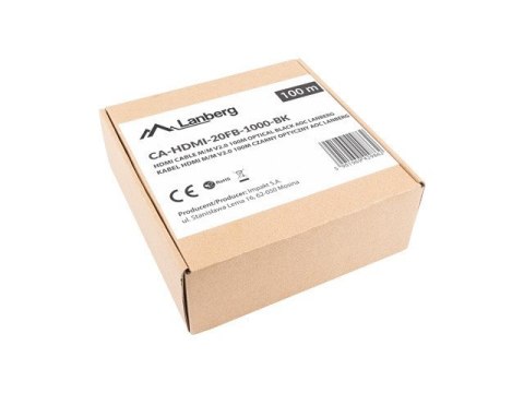 LANBERG KABEL HDMI M/M V2.0 100M OPTYCZNY AOC CA-HDMI-20FB-1000-BK