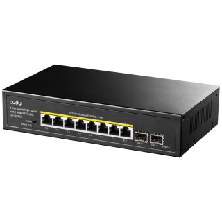 Cudy GS1008PS2 łącza sieciowe Nie zarządzany Gigabit Ethernet (10/100/1000) Obsługa PoE Czarny