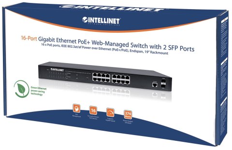 INTELLINET SWITCH GIGABIT ZARZĄDZALNY 16X RJ45 POE