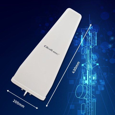 Qoltec 57043 Antena 4G LTE DUAL | 14dBi | dookólna | zewnętrzna