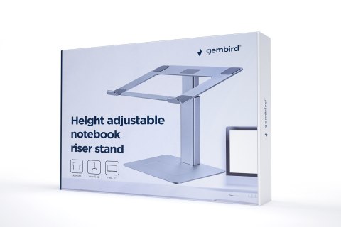 Gembird NBS-D1-02 stojak na laptop Podstawka na notebooka Srebrny 39,6 cm (15.6")